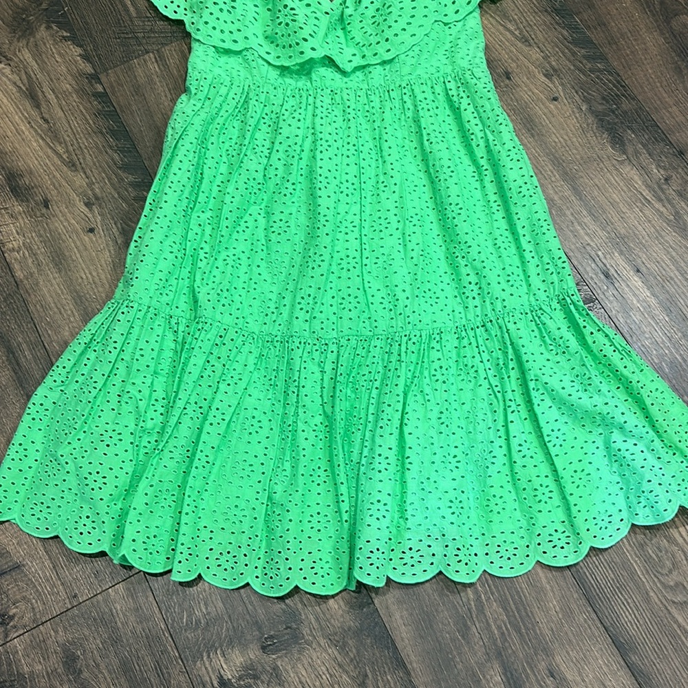 NWT Lilly Pulitzer Asteria Eyelet Babydoll Dress Cabana Green Size 0 - Picture 3 of 11